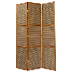 Homestyle4U Paravent bois brun en bambou 4 pièces 200cmx130