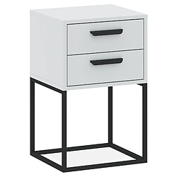 Konsimo Table de chevet Rectus - Blanc