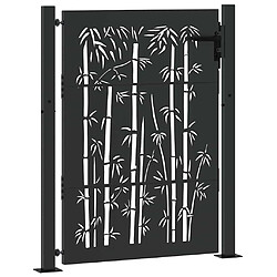 Acheter vidaXL Porte de Jardin Noir 110 x 155 cm Acier enduit de poudre