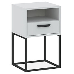 Konsimo Table de chevet Rectus - Blanc
