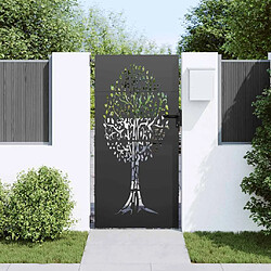 Avis vidaXL Porte de Jardin Noir 85 x 200 cm Acier peint par poudre