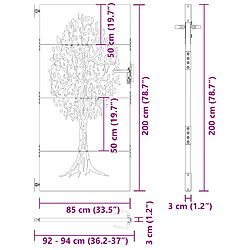 vidaXL Porte de Jardin Noir 85 x 200 cm Acier peint par poudre pas cher