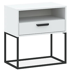 Konsimo Table de chevet métal - Blanc