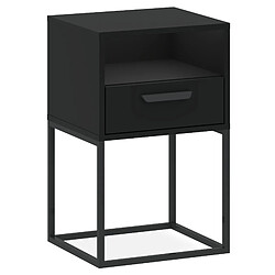 Konsimo table de chevet Rectus - Noir