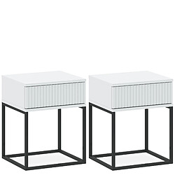 Konsimo Table de chevet lot de 2 - Blanc