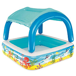 ZMH Piscine de jeu avec auvent bleu 140x140x114 cm 52192