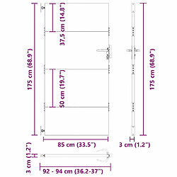 vidaXL Porte de Jardin Noir 85 x 175 cm Acier peint par poudre pas cher