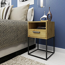 Konsimo Table de chevet scandinave - Chêne