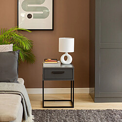 Konsimo Table de chevet métal - Anthracite