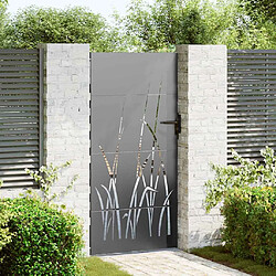 vidaXL Porte de Jardin Noir 85 x 200 cm Acier peint par poudre