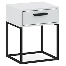 Konsimo Table de chevet Rectus - Blanc