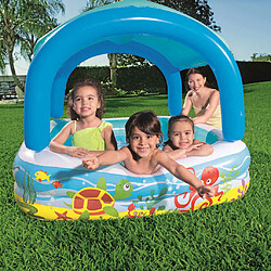 ZMH Piscine de jeu avec auvent bleu 140x140x114 cm 52192
