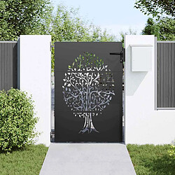 Avis vidaXL Porte de Jardin Noir 85 x 125 cm Acier peint par poudre