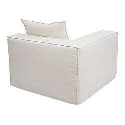 Mendler Canapé en L HWC-O54, canapé lounge avec ottomane, modulable à droite/gauche, tissu/textile 63x270x190cm ~ crème pas cher