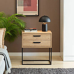 Konsimo Lot de 2 tables de chevet - Chêne