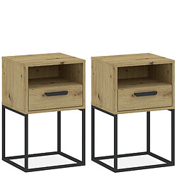 Konsimo Table de chevet Rectus lot de 2 - Chêne