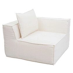 Avis Mendler Canapé en L HWC-O54, canapé lounge avec ottomane, modulable à droite/gauche, tissu/textile 63x270x190cm ~ crème