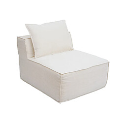 Acheter Mendler Canapé en L HWC-O54, canapé lounge avec ottomane, modulable à droite/gauche, tissu/textile 63x270x190cm ~ crème