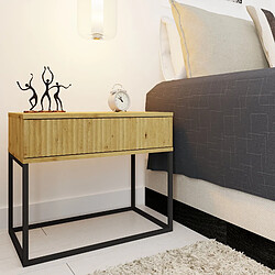 Konsimo Table de chevet Rectus - Chêne