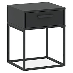 Konsimo Table de chevet métal - Anthracite