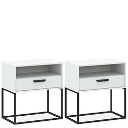 Konsimo Table de chevet Rectus lot de 2 - Blanc