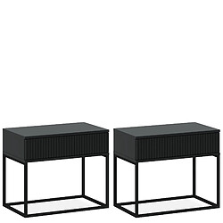 Konsimo lot de 2 tables de chevet - Anthracite