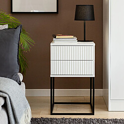 Konsimo Table de chevet lot de 2 - Blanc