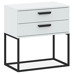 Konsimo Table de chevet scandinave - Blanc