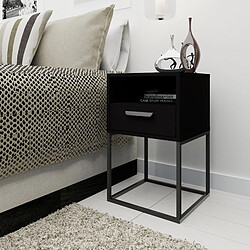 Konsimo Lot de 2 tables de chevet - Noir