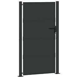 Acheter vidaXL Porte de Jardin Noir 110 x 205 cm Acier enduit de poudre