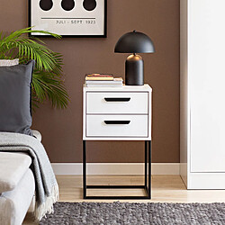 Konsimo Table de chevet Rectus - Blanc