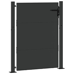 Acheter vidaXL Porte de Jardin Noir 110 x 155 cm Acier enduit de poudre