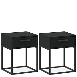 Konsimo Lot de 2 tables de chevet - Noir