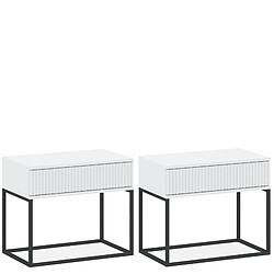 Konsimo Table de chevet Rectus - Blanc