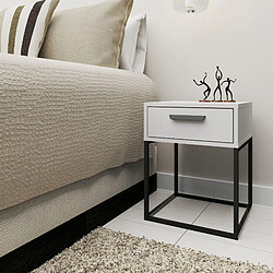 Konsimo Table de chevet Rectus - Blanc