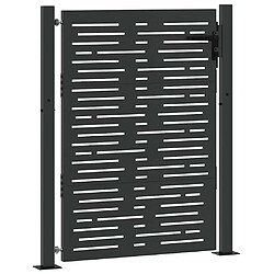 Acheter vidaXL Porte de Jardin Noir 110 x 155 cm Acier enduit de poudre