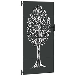 Acheter vidaXL Porte de Jardin Noir 85 x 200 cm Acier peint par poudre