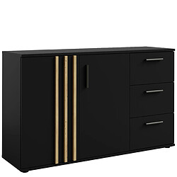 Konsimo Commode Ferio 3 tiroirs - Noir