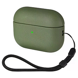 Étui cuir pour AirPods 4 - Olive