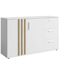 Konsimo Commode Ferio 3 tiroirs - Blanc