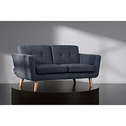 Konsimo Canapé droit 2 places - Bleu marine