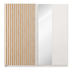 Konsimo Armoire Castari avec miroir - Blanc