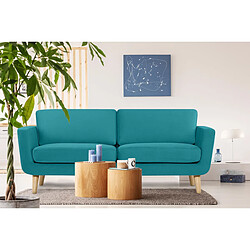 Konsimo Canapé droit 3 places velours - Turquoise