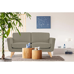Konsimo Canapé droit 2 places velours - Beige