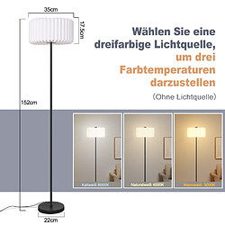 Acheter ZMH Lampe Sur Pied Vintage – Abat-jour En Papier Blanc Douille G9 Interrupteur Au Pied (sans Ampoule)