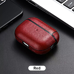 Étui en cuir pour AirPods 4 - Rouge