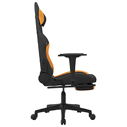 Avis Decoshop26 Fauteuil de bureau chaise gaming sur roulettes avec repose-pied en tissu noir et orange DEC025788