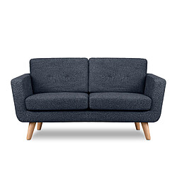 Konsimo Canapé droit 2 places - Bleu marine