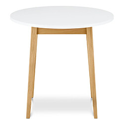 Konsimo Table à manger ronde Frisk - Blanc