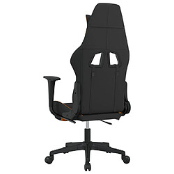 Acheter Decoshop26 Fauteuil de bureau chaise gaming sur roulettes avec repose-pied en tissu noir et orange DEC025788